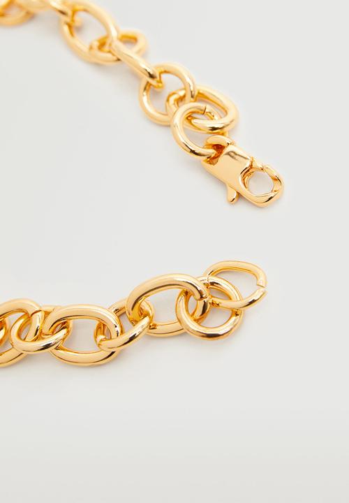 MANGO - Bead chain necklace - gold