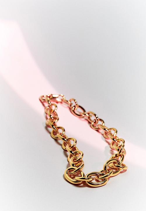 MANGO - Bead chain necklace - gold
