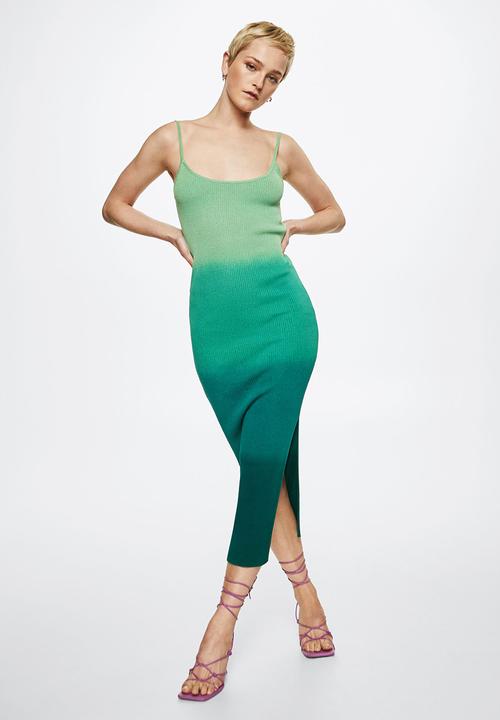 MANGO - Dress snake - green