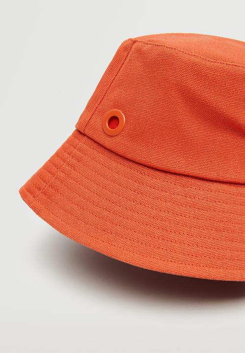 MANGO - Cotton bucket hat - red