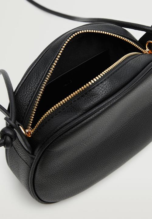 MANGO - Bag with knot strap - black