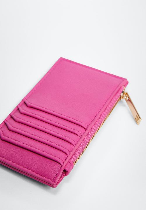 MANGO - Quilted cardholder - fuchsia