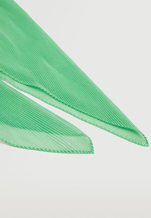 MANGO - Semi-transparent textured scarf - green