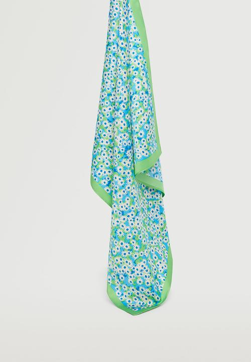 MANGO - Floral printed scarf - green