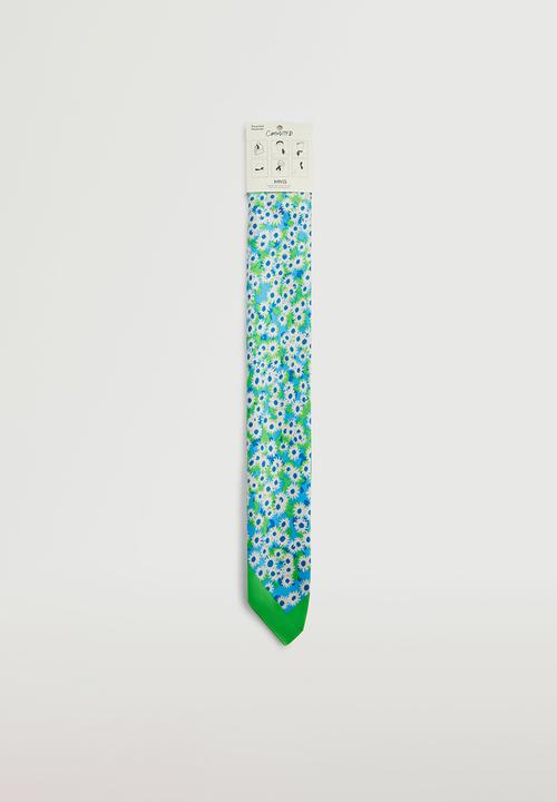 MANGO - Floral printed scarf - green