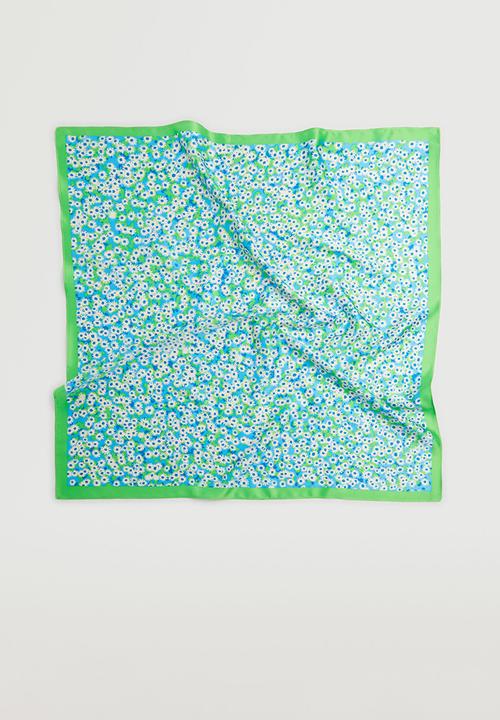 MANGO - Floral printed scarf - green