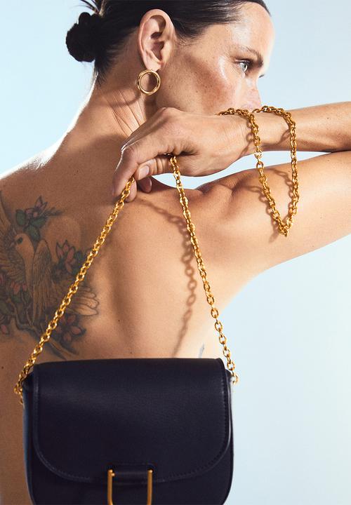 MANGO - Flap chain bag - black