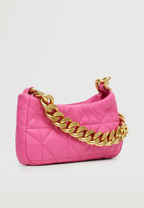MANGO - Quilted chain bag - fuchsia