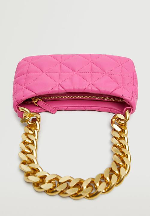 MANGO - Quilted chain bag - fuchsia