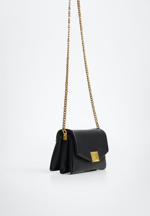 MANGO - Flap chain bag - black