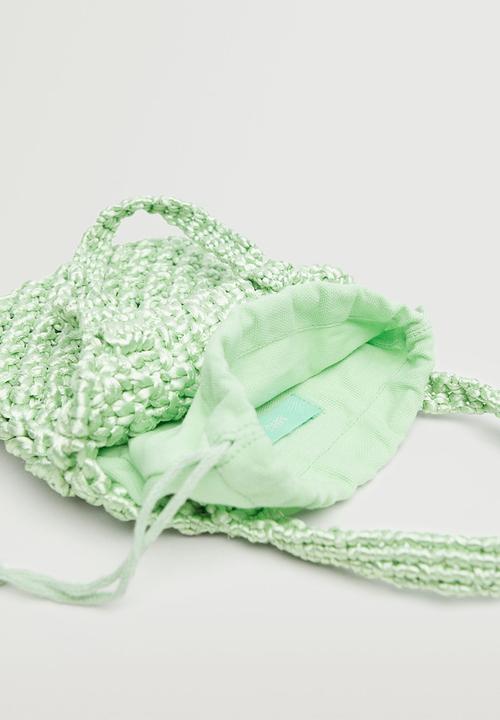 MANGO - Crochet mini bag - green