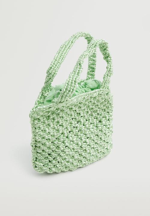 MANGO - Crochet mini bag - green