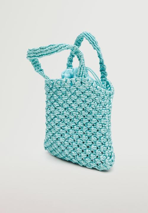 MANGO - Crochet mini bag - turquoise
