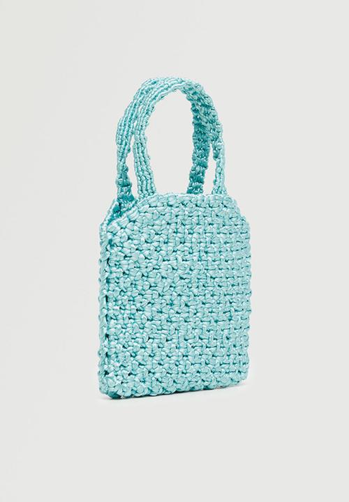 MANGO - Crochet mini bag - turquoise