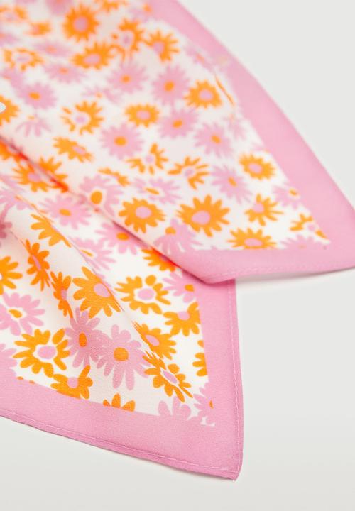 MANGO - Floral printed scarf - pink
