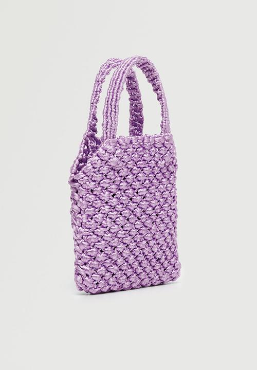 MANGO - Crochet mini bag - lilac