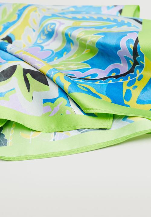 MANGO - Paisley print scarf - blue