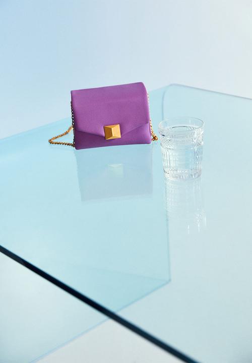 MANGO - Flap chain bag - purple