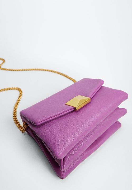 MANGO - Flap chain bag - purple