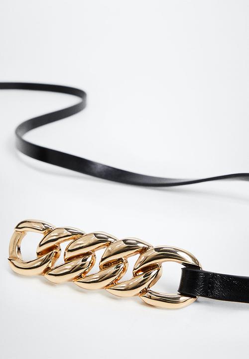 MANGO - Chain belt - black