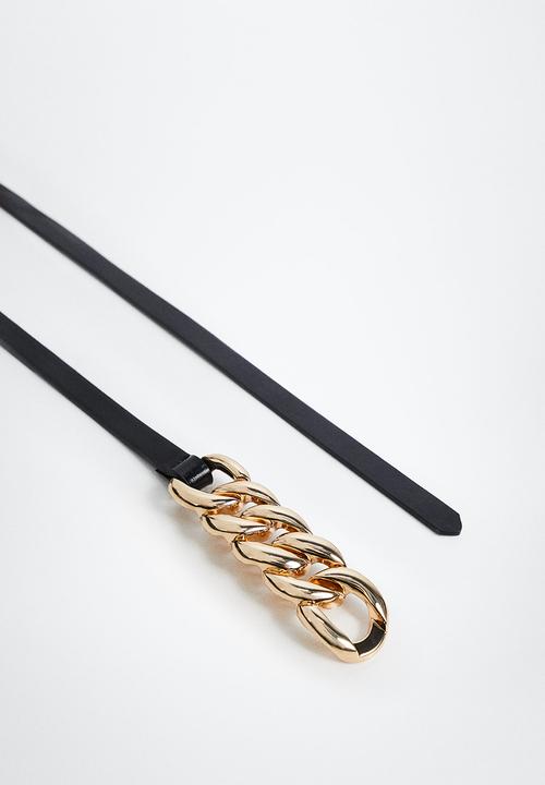 MANGO - Chain belt - black