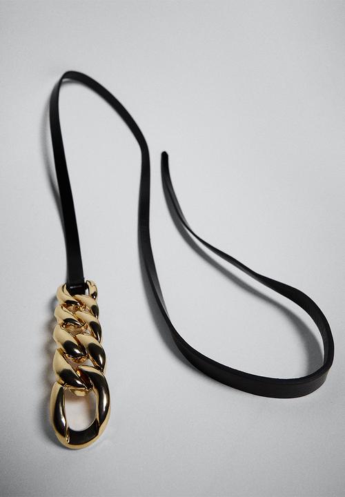 MANGO - Chain belt - black