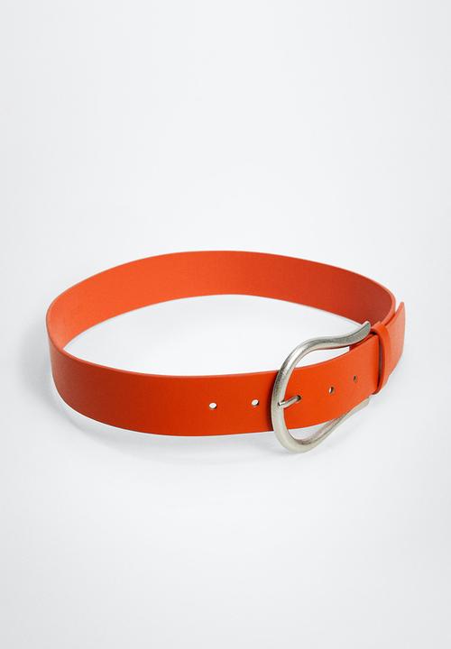 MANGO - Rounded buckle belt - orange