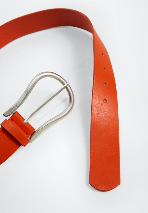 MANGO - Rounded buckle belt - orange