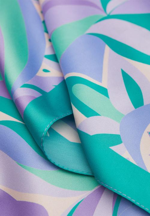 MANGO - Printed satin scarf - lilac