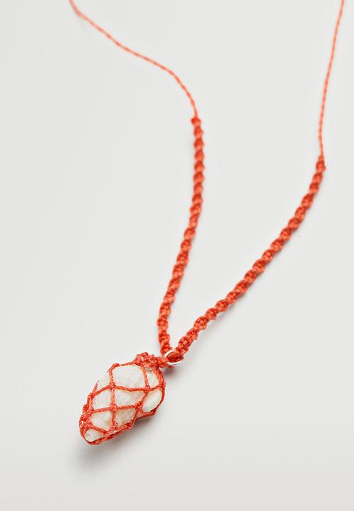 MANGO - Shell pendant necklace - red