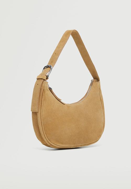 MANGO - Leather baguette bag - leather