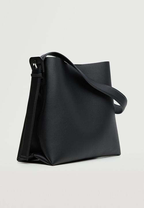 MANGO - Buckle detail shopper bag - black