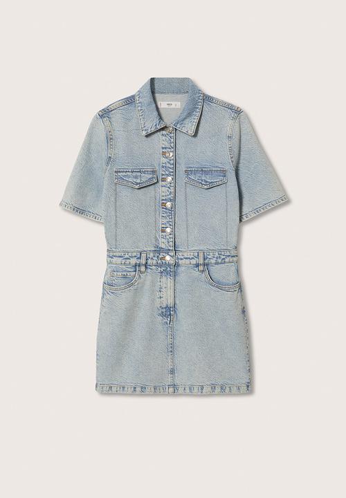 MANGO - Plus dress mom80 - open blue