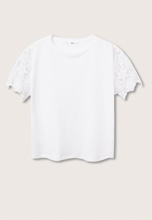MANGO - Plus T-shirt manga - white