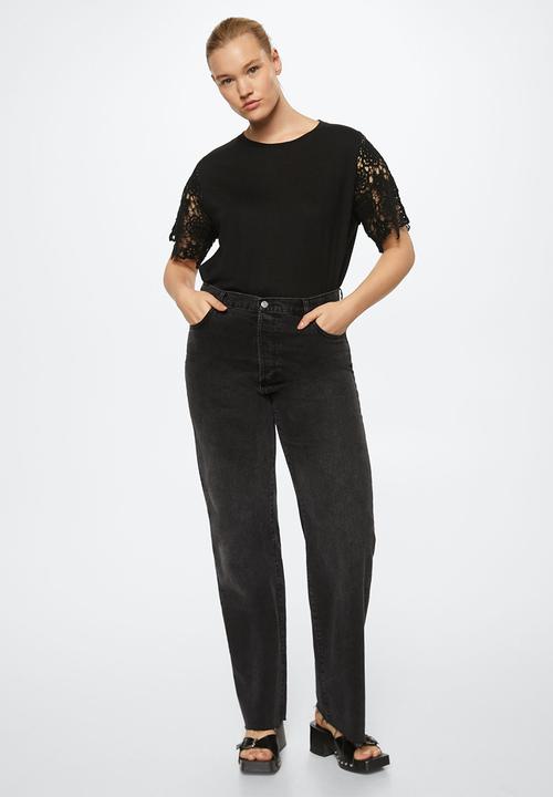 MANGO - Plus T-shirt manga - black