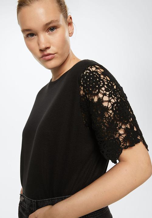 MANGO - Plus T-shirt manga - black