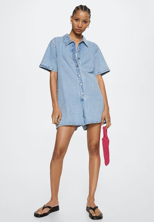 MANGO - Playsuit delaila - open blue