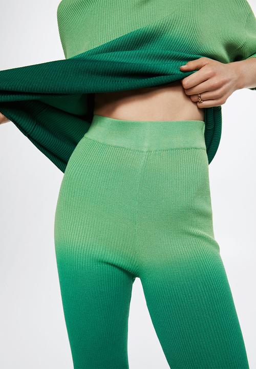 MANGO - Trousers snake - green