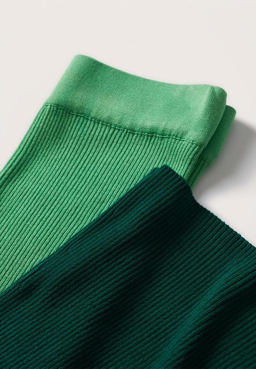 MANGO - Trousers snake - green