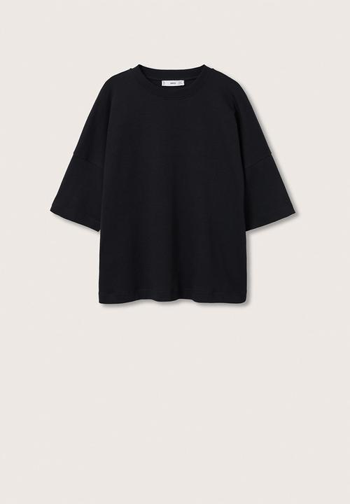 MANGO - T-shirt sita2 - black