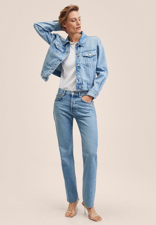 MANGO - Jacket mom80 - open blue
