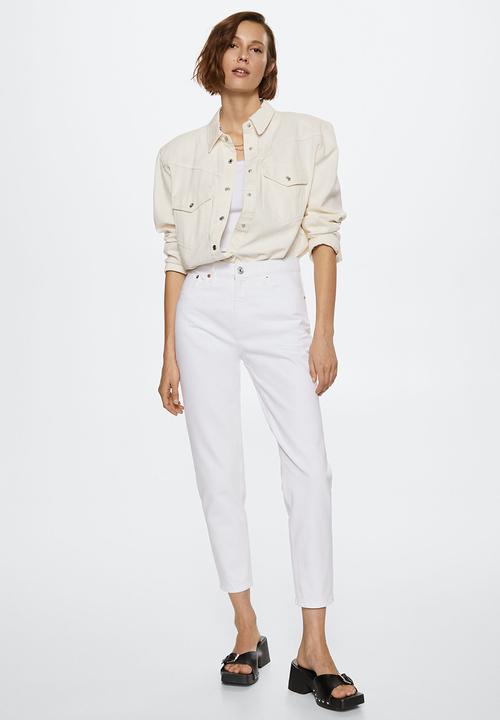MANGO - Jeans mom80 - white