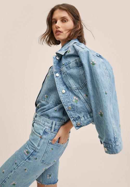 MANGO - Bermuda shorts daisy - open blue