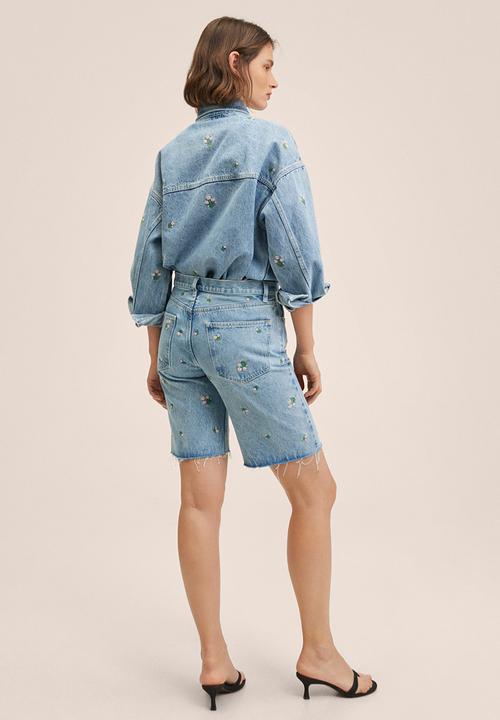 MANGO - Bermuda shorts daisy - open blue