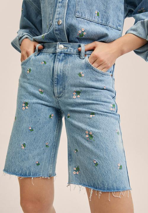 MANGO - Bermuda shorts daisy - open blue
