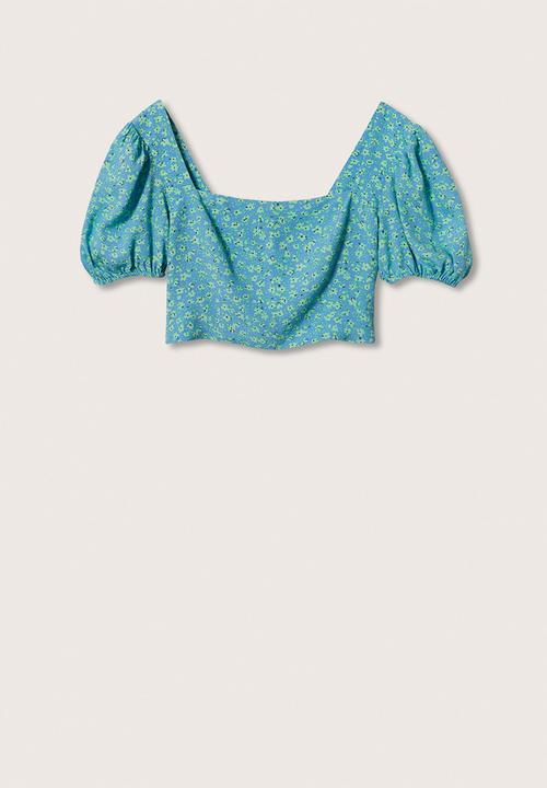MANGO - Blouse daisy - medium blue