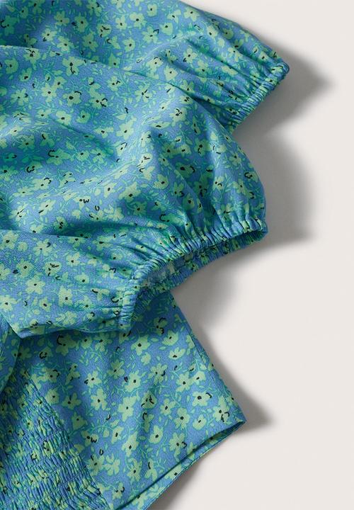 MANGO - Blouse daisy - medium blue