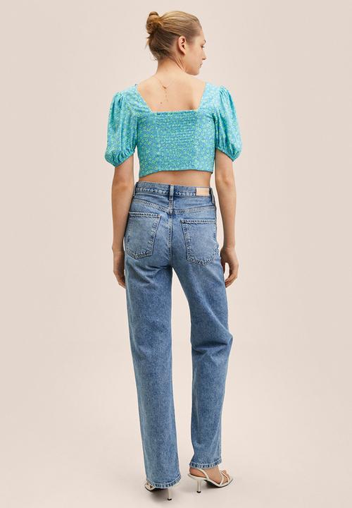 MANGO - Blouse daisy - medium blue