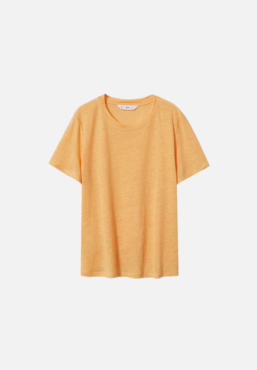 MANGO - T-shirt lisino - light pastel orange