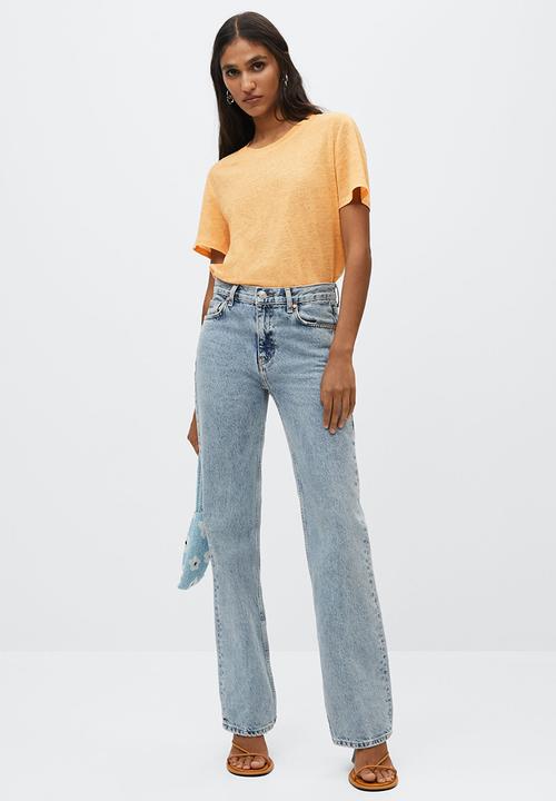 MANGO - T-shirt lisino - light pastel orange